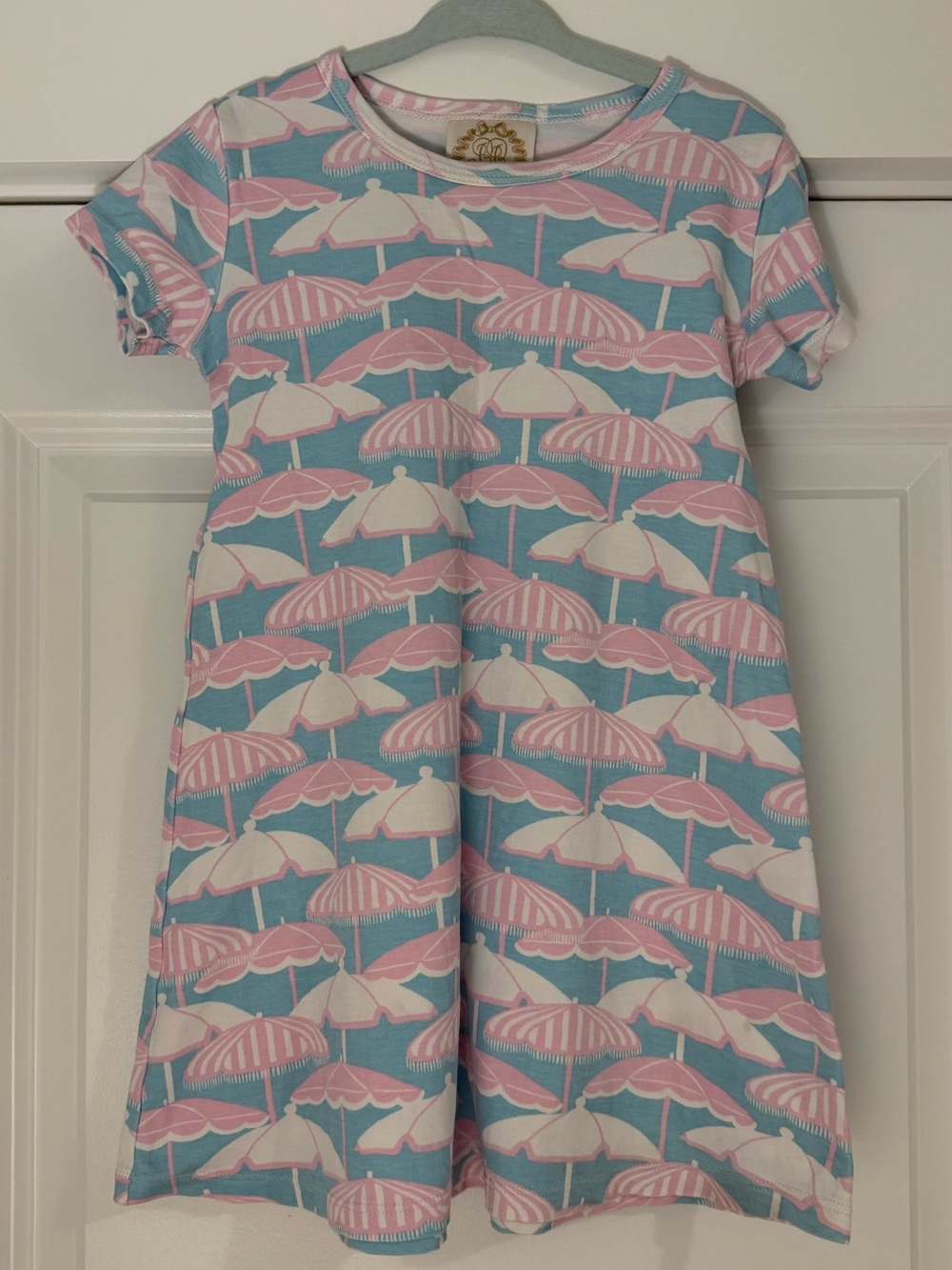 Beaufort Bonnet Polly Play Dress in Taylor Bay Brellas Size 5 Light Pink Blue